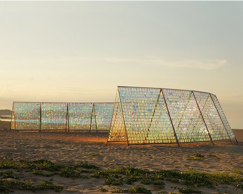 hyunje joo’s coastal ‘art dome pavilion’ shimmers with 8,000 iridescent pixels in korea